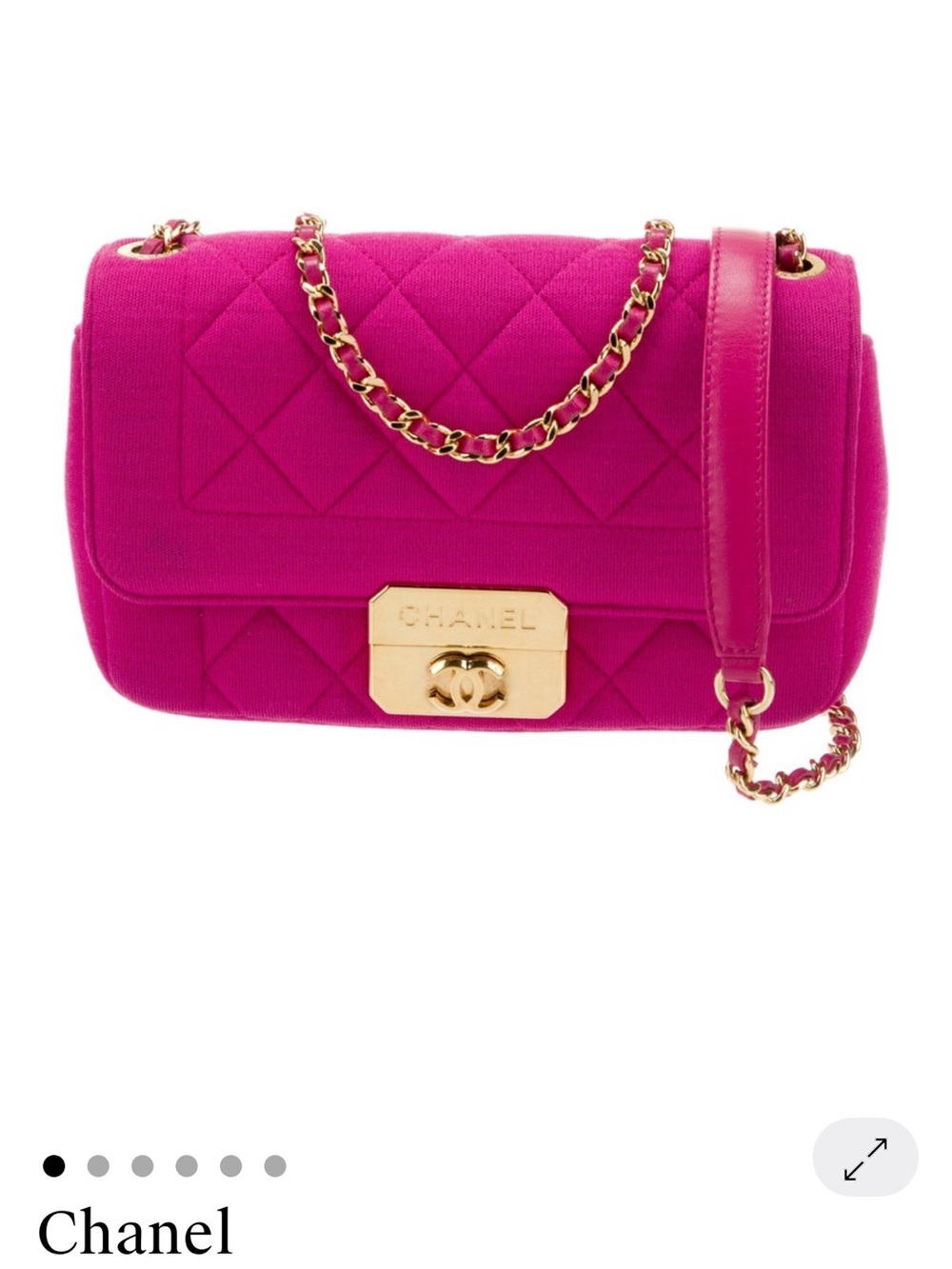 CHANEL Hot Pink Quilted Shoulder Bag with Gold Chain